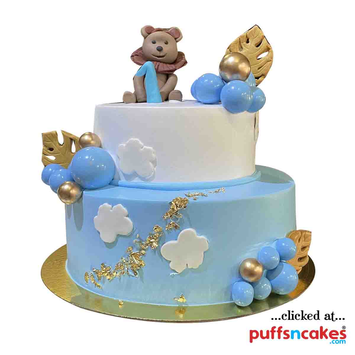 (1659) Animal Theme First Birthday Cake